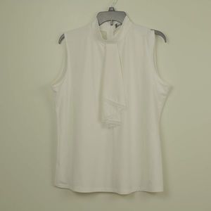 Karl Lagerfeld mock neck white blouse